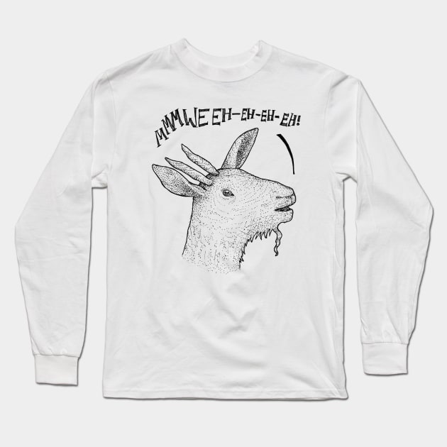 Laughing Goat - funny stuff, animals, fluffy Long Sleeve T-Shirt by Inspirational Koi Fish